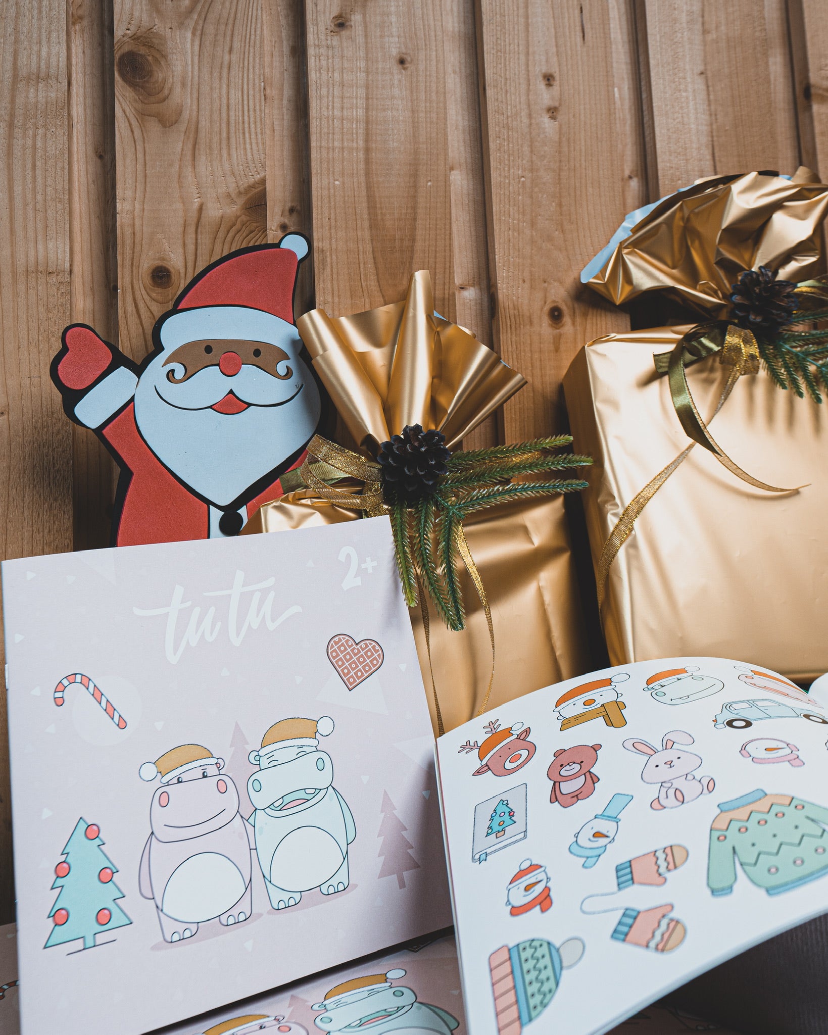 TuTu's Merry Christmas Sticker and Coloring Book for Kids 2+